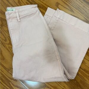 Madewell Pink Wide leg crop Women's Jeans - Soft Blush Straight Fit size 26